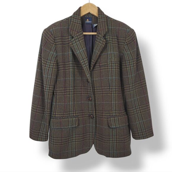 Vintage 80s Liz Claiborne Liz Sport Wool Tweed Academia Blazer Jacket Size 6P - Picture 12 of 12